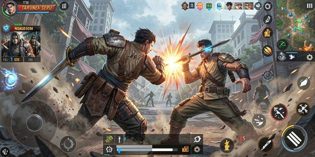 Tampilan menarik dari gameplay action seru di 2739.