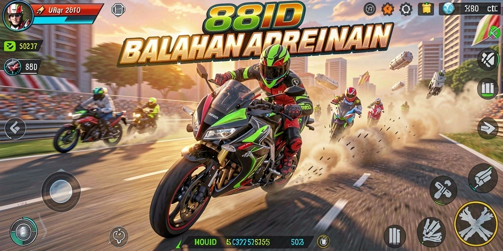 Gameplay seru dalam balapan motor di 88ID.