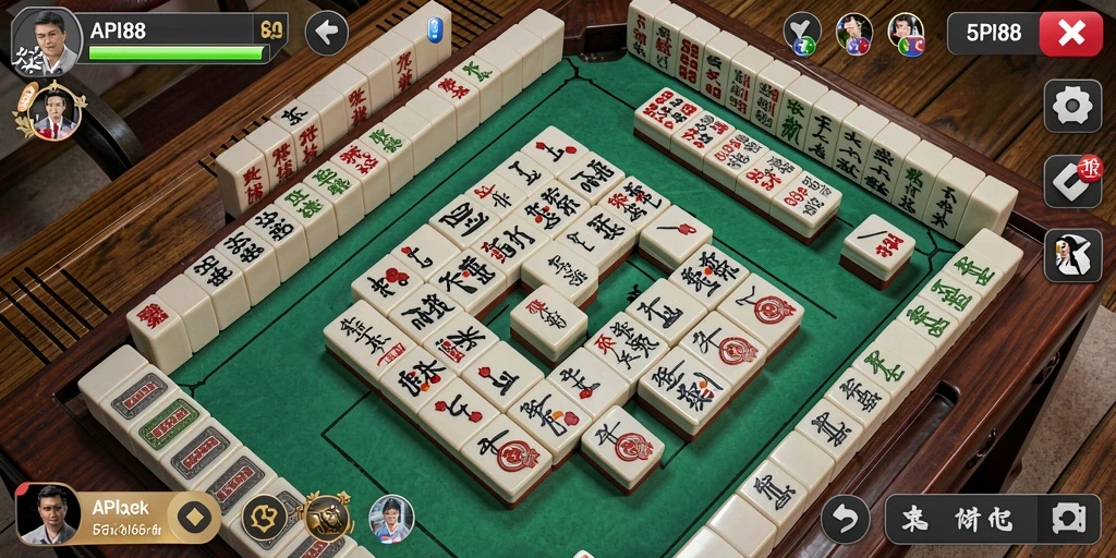Tangkapan layar utama yang menunjukkan gameplay seru Mahjong.