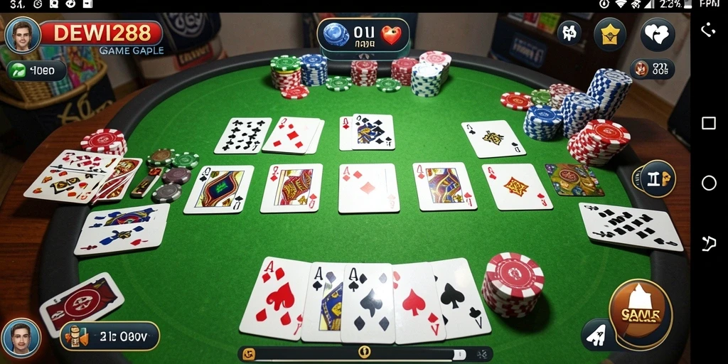 Screenshot gameplay DEWI288 menampilkan suasana seru permainan Gaple.