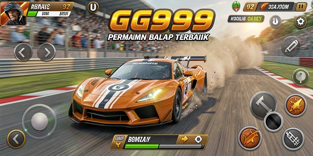 Tampilan gameplay GG999 yang intens dan menegangkan di lintasan balap.