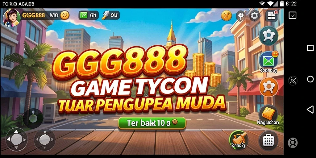 Screenshot gameplay GGG888 menampilkan pengalaman manajemen bisnis yang seru.