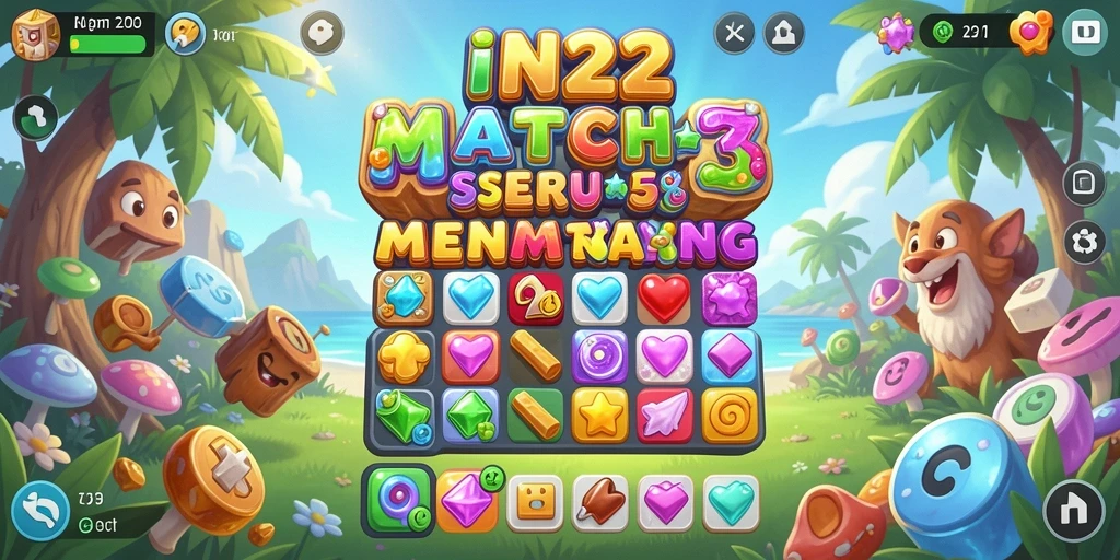 Gameplay seru IN22 yang penuh warna dalam genre Match-3.