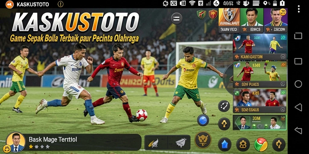 Gameplay seru KASKUSTOTO dengan grafis sepak bola yang menakjubkan.