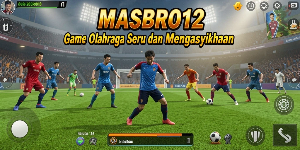 Tampilan gameplay seru dalam MASBRO12 dengan berbagai mode olahraga.