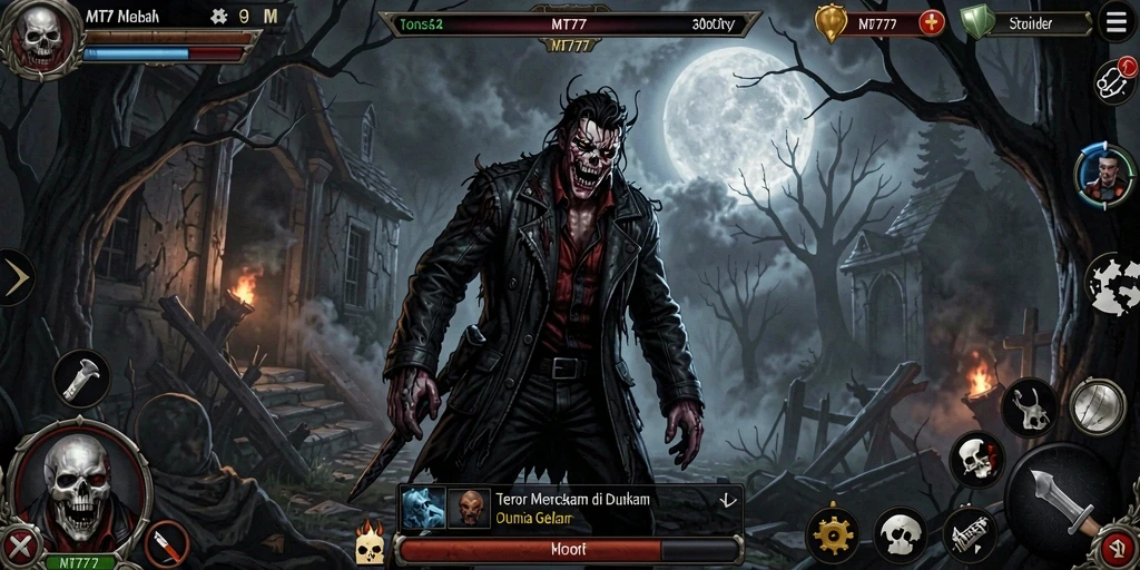 Gameplay MT777 yang mendebarkan dengan suasana horor yang gelap.
