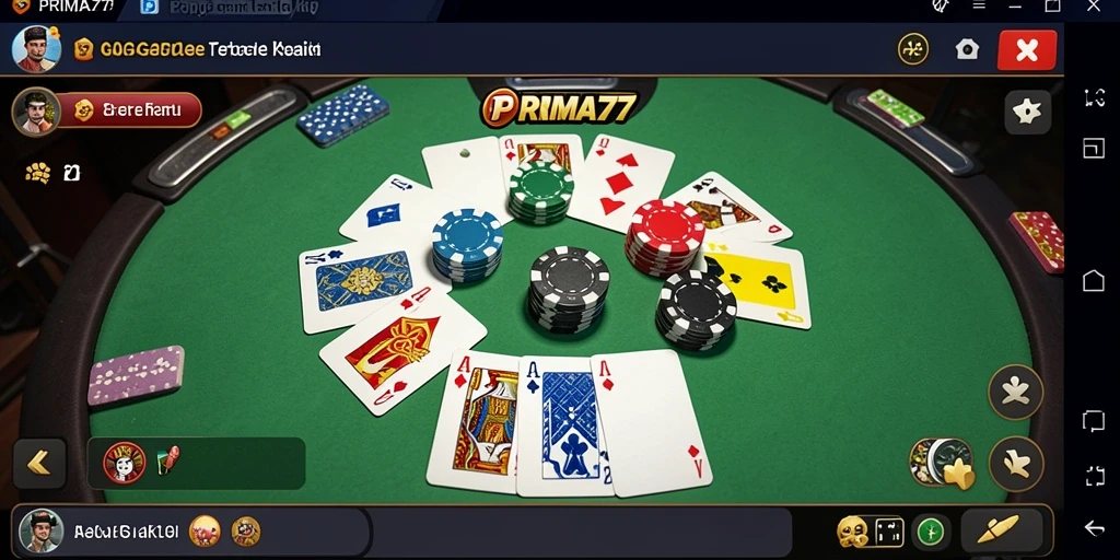 Screenshot gameplay PRIMA77 saat memainkan Gaple dengan teman-teman.