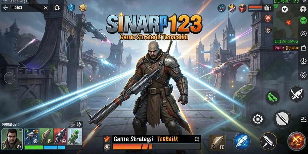 Tampilan gameplay SINAR123 yang menampilkan aksi pembangunan dan pertempuran kerajaan.