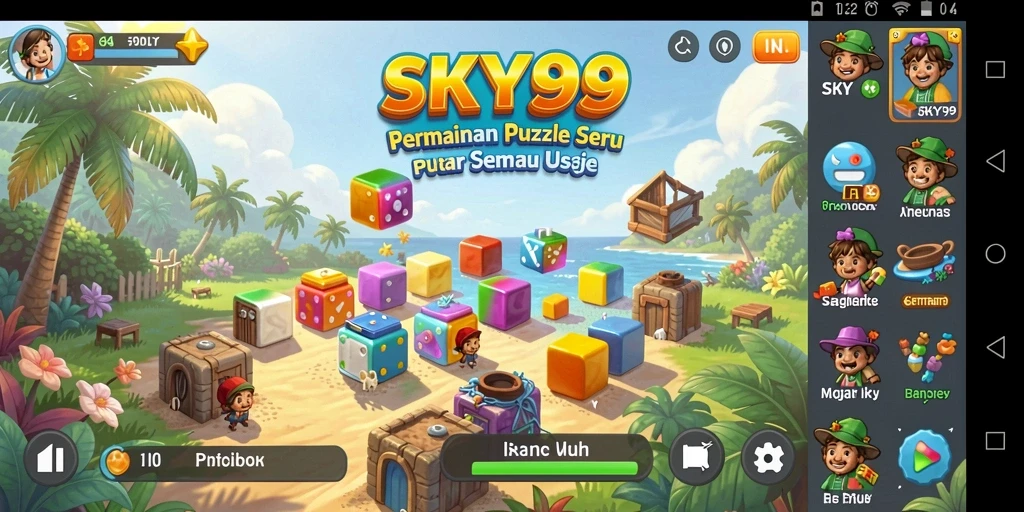 Tampilan gameplay seru dari SKY99 yang menantang keterampilan Puzzle.